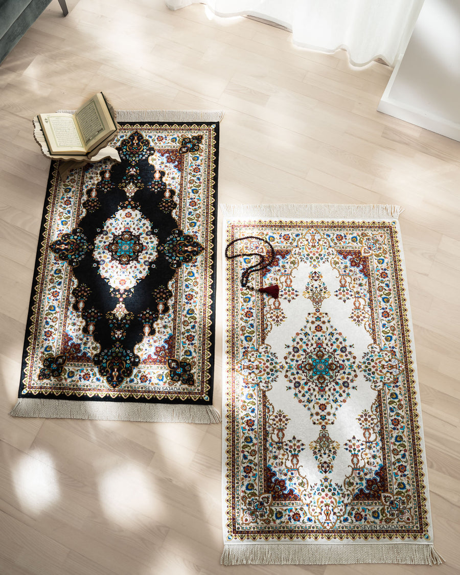 Couples Prayer Mats set. Prayer mats in Black and White