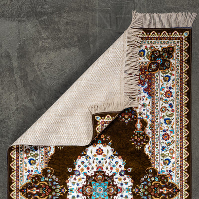 The Premium Blossom Prayer Mat in brown color. #color_brown